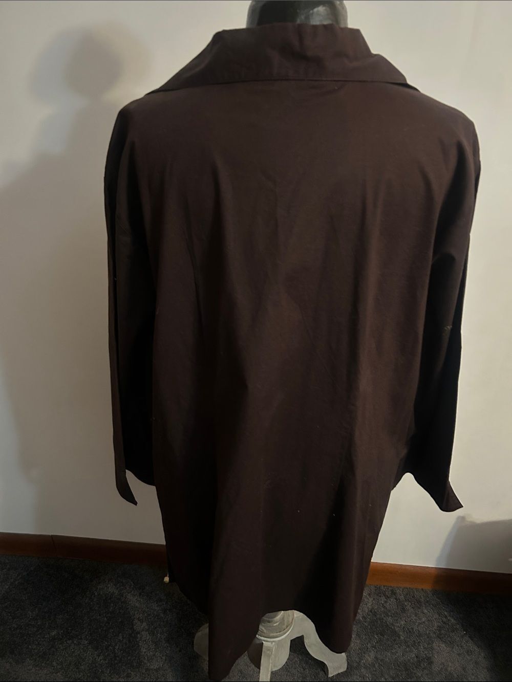 ALC Women's Classic Dark Brown Button-Up tunic - Picture 4 of 5